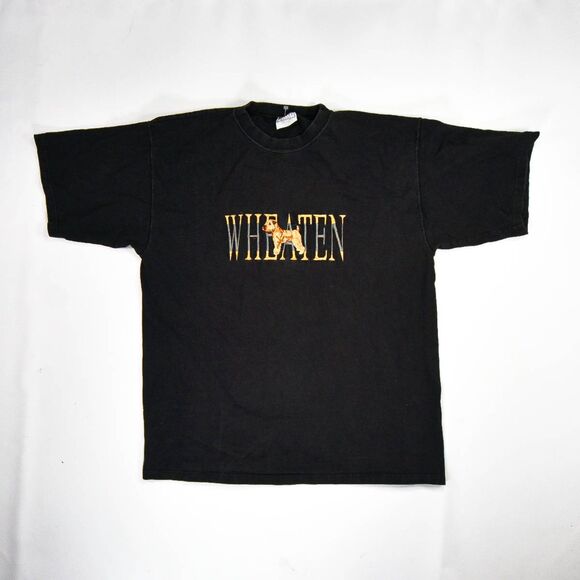 Santee HVWT Tops - Vintage Wheaten Terrier Cute Dog Embroidered Made in USA T-Shirt - L